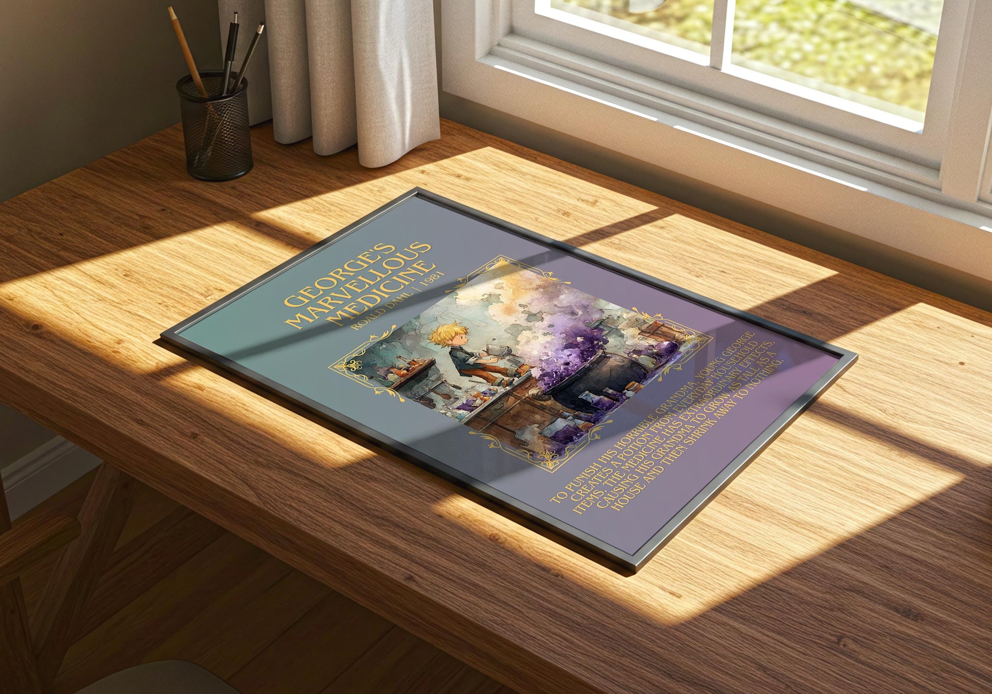 George's Marvellous Medicine by Roald Dahl | Descriptive Book Poster | Blurby