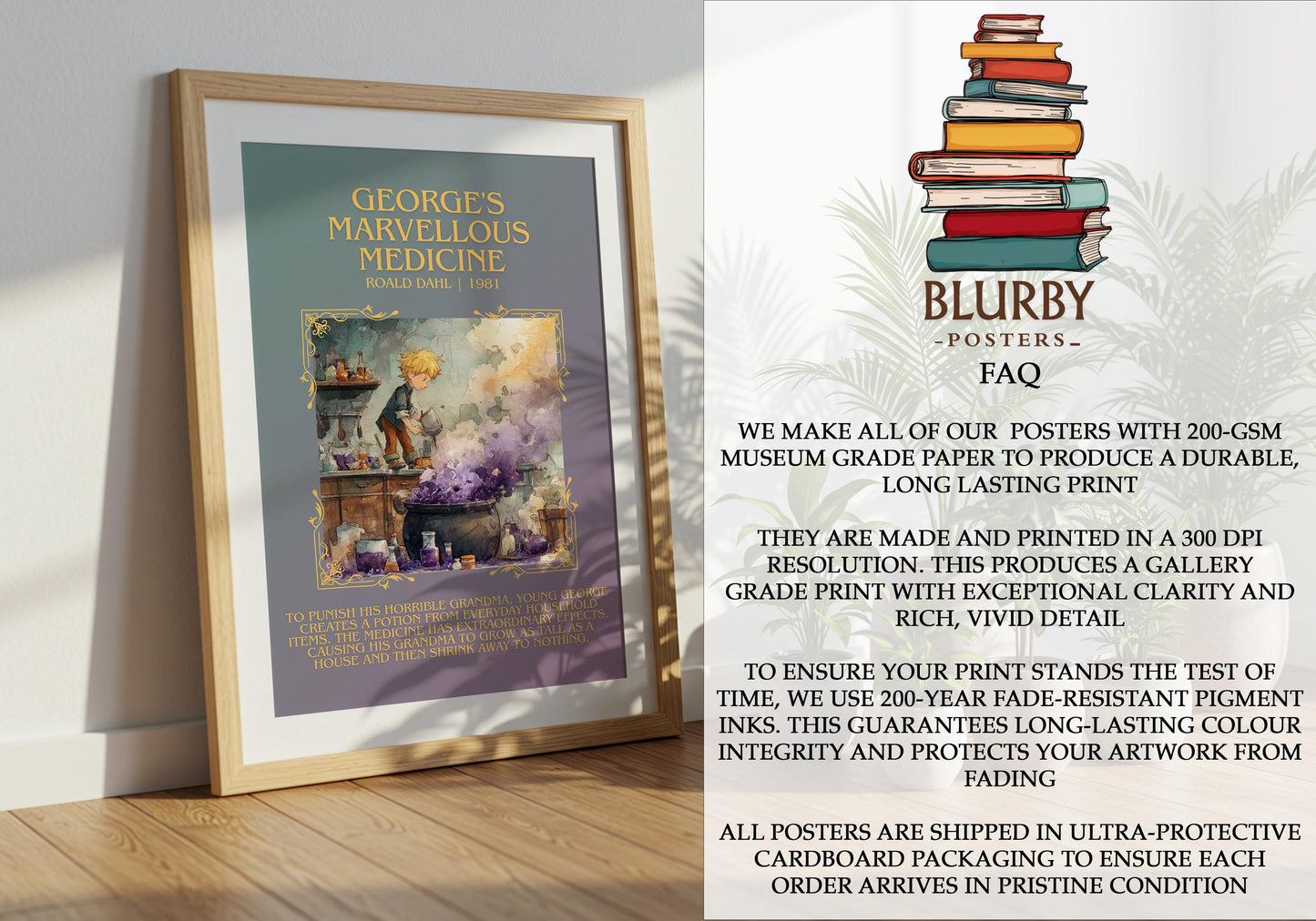 George's Marvellous Medicine by Roald Dahl | Descriptive Book Poster | Blurby