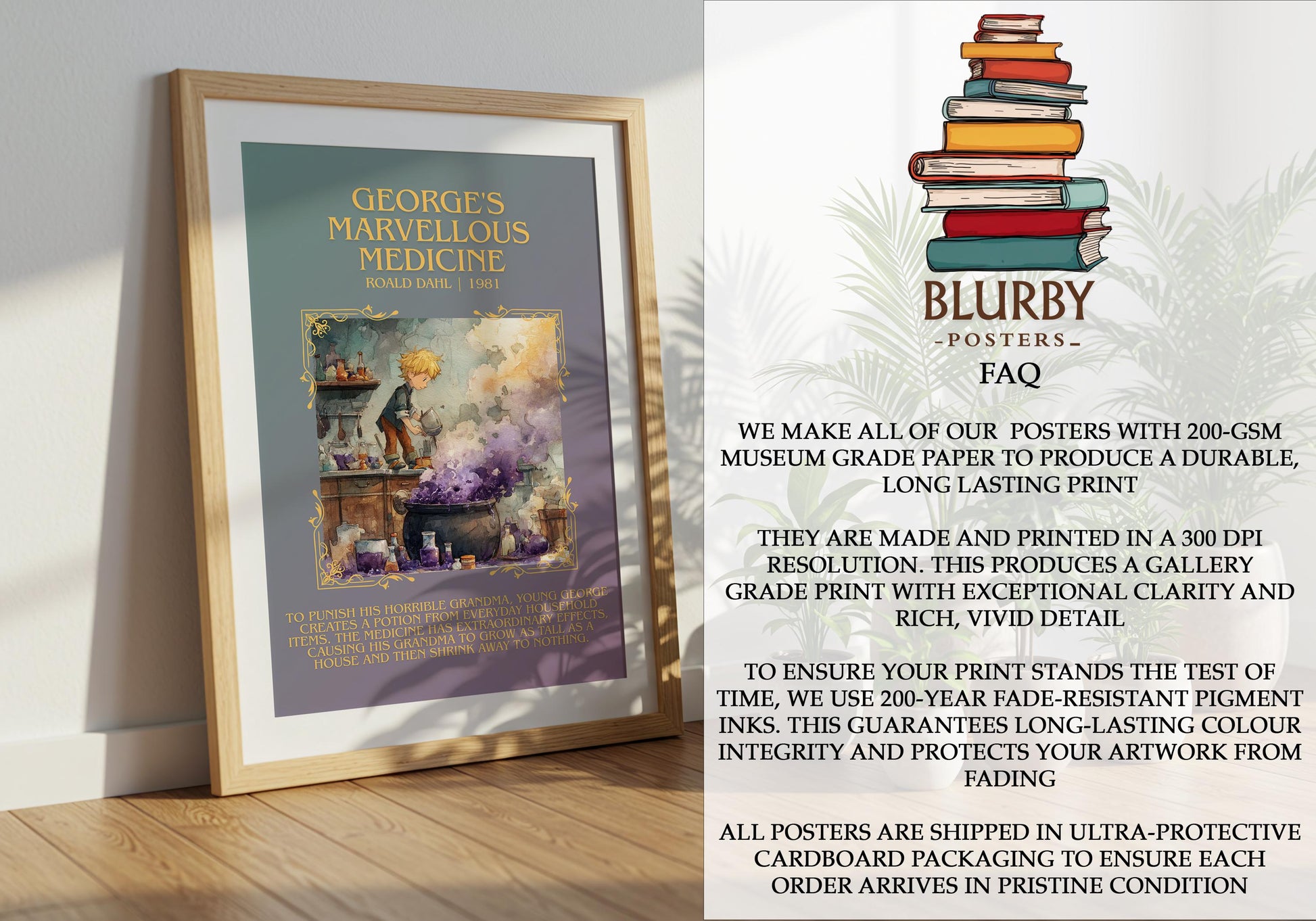 George's Marvellous Medicine by Roald Dahl | Descriptive Book Poster | Blurby