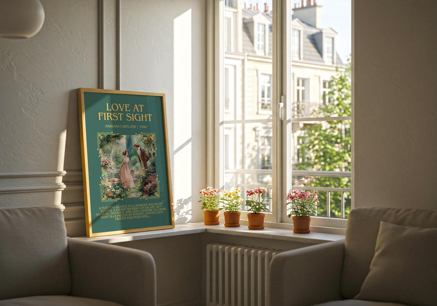 Love At First Sight by Barbara Cartland | Descriptive Book Poster | Blurby