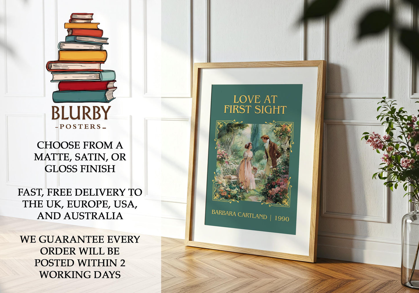 Love at First Sight book poster packaging – museum-quality print rolled in protective tube