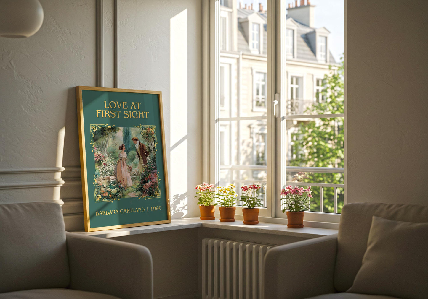 Love At First Sight by Barbara Cartland | Descriptive Book Poster | Minimalist