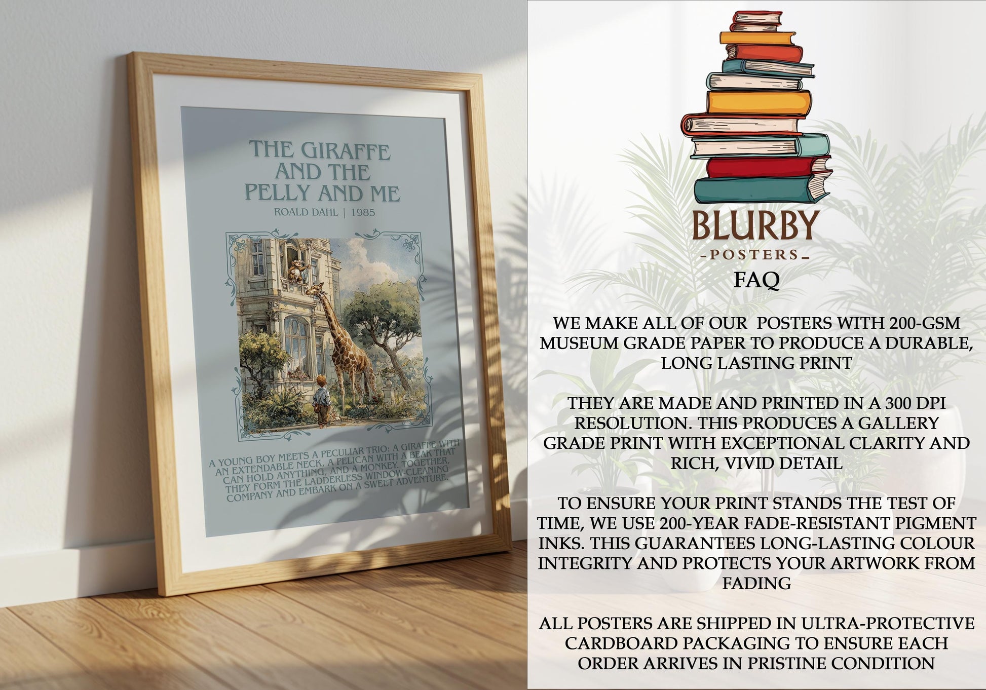 The Giraffe And The Pelly And Me by Roald Dahl | Descriptive Book Poster | Blurby