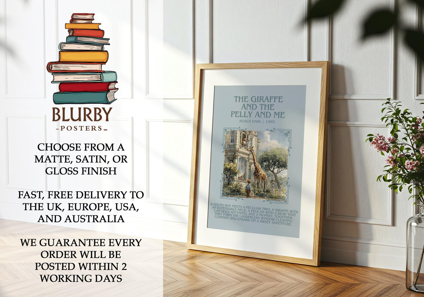 The Giraffe And The Pelly And Me by Roald Dahl | Descriptive Book Poster | Blurby