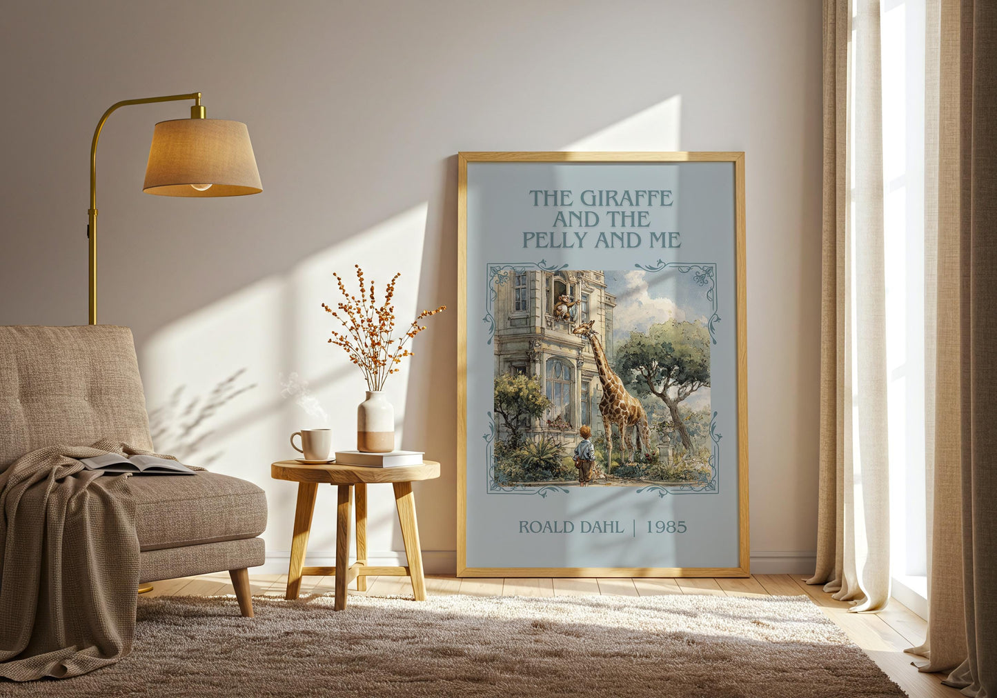 The Giraffe And The Pelly And Me by Roald Dahl | Descriptive Book Poster | Minimalist