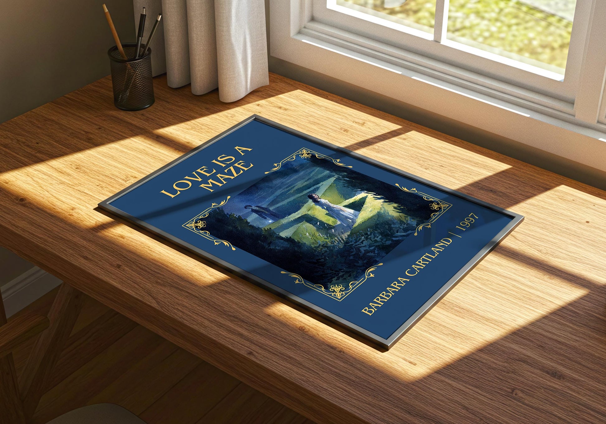 Love Is A Maze by Barbara Cartland | Descriptive Book Poster | Minimalist