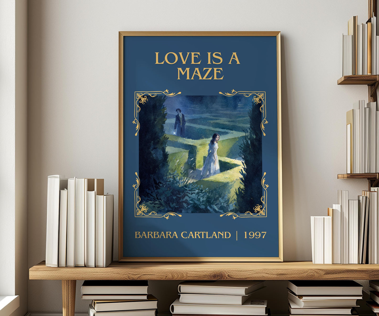 Love Is A Maze by Barbara Cartland | Descriptive Book Poster | Minimalist