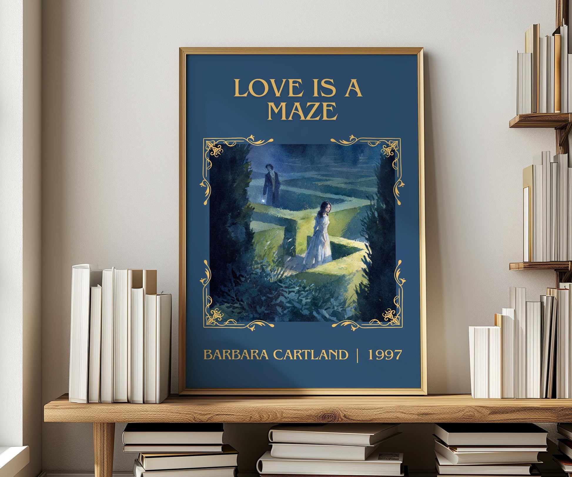 Love Is A Maze by Barbara Cartland | Descriptive Book Poster | Minimalist