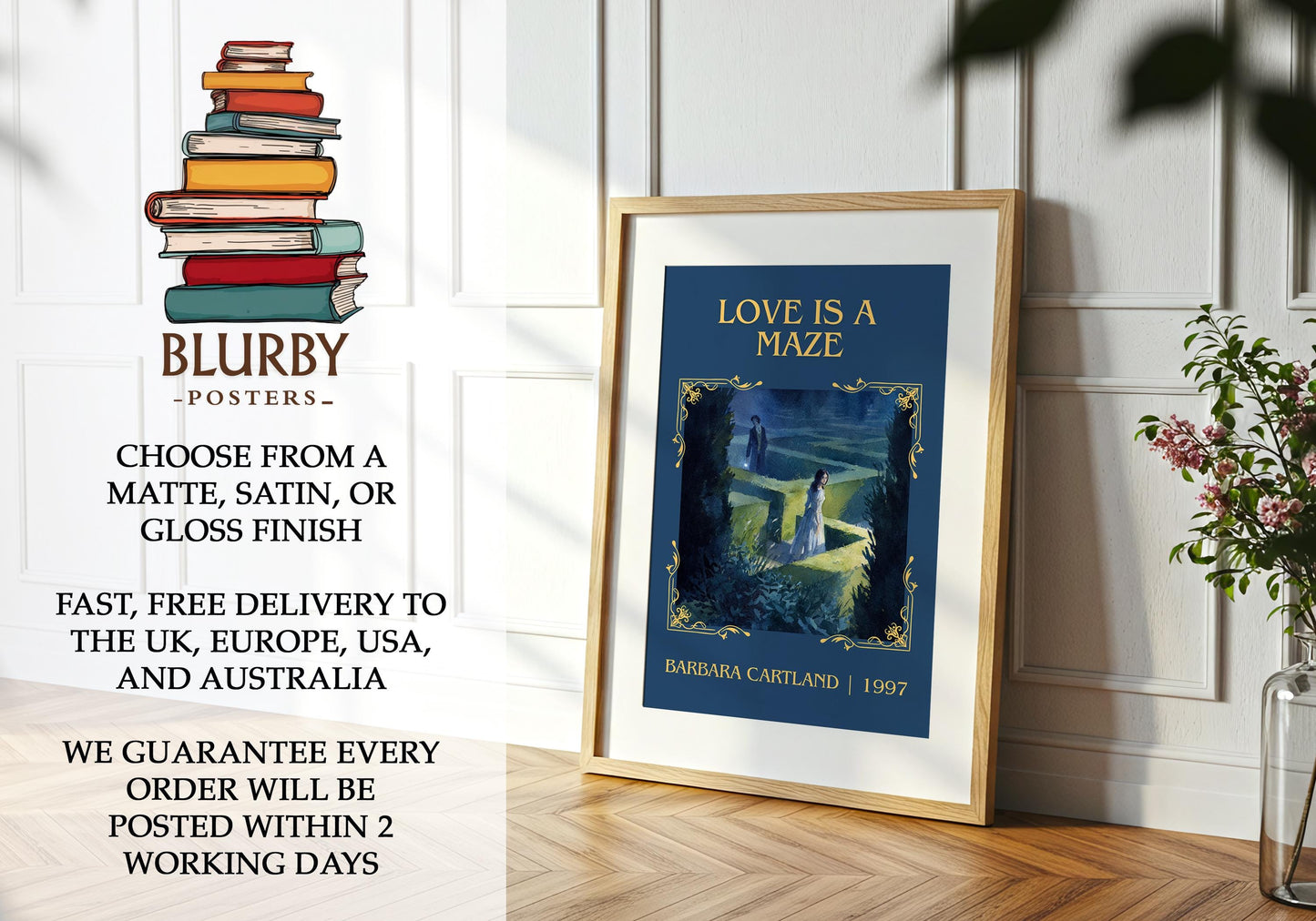 Love Is a Maze book poster packaging – museum-quality print rolled in protective tube