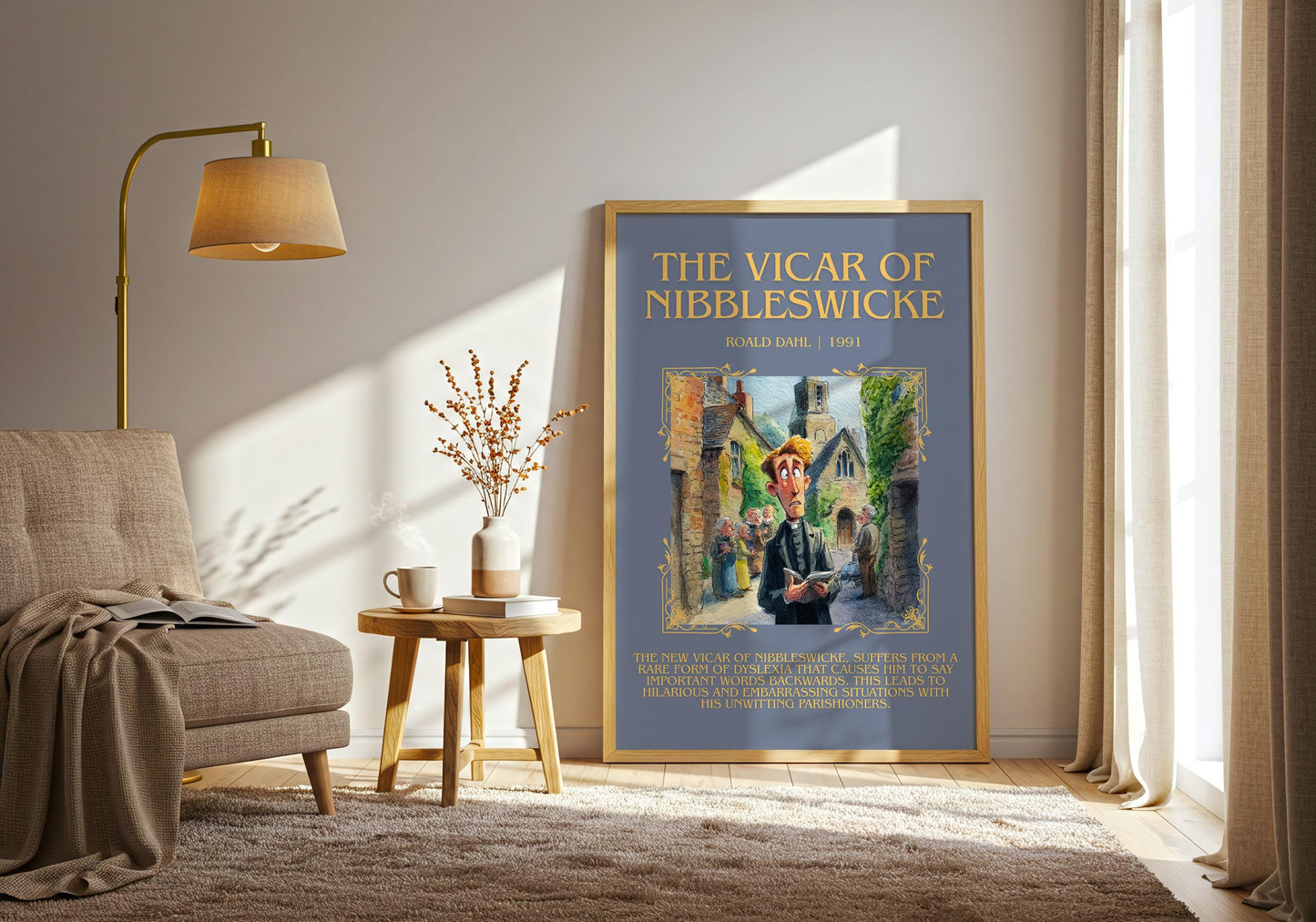 The Vicar Of Nibbleswicke by Roald Dahl | Descriptive Book Poster | Blurby