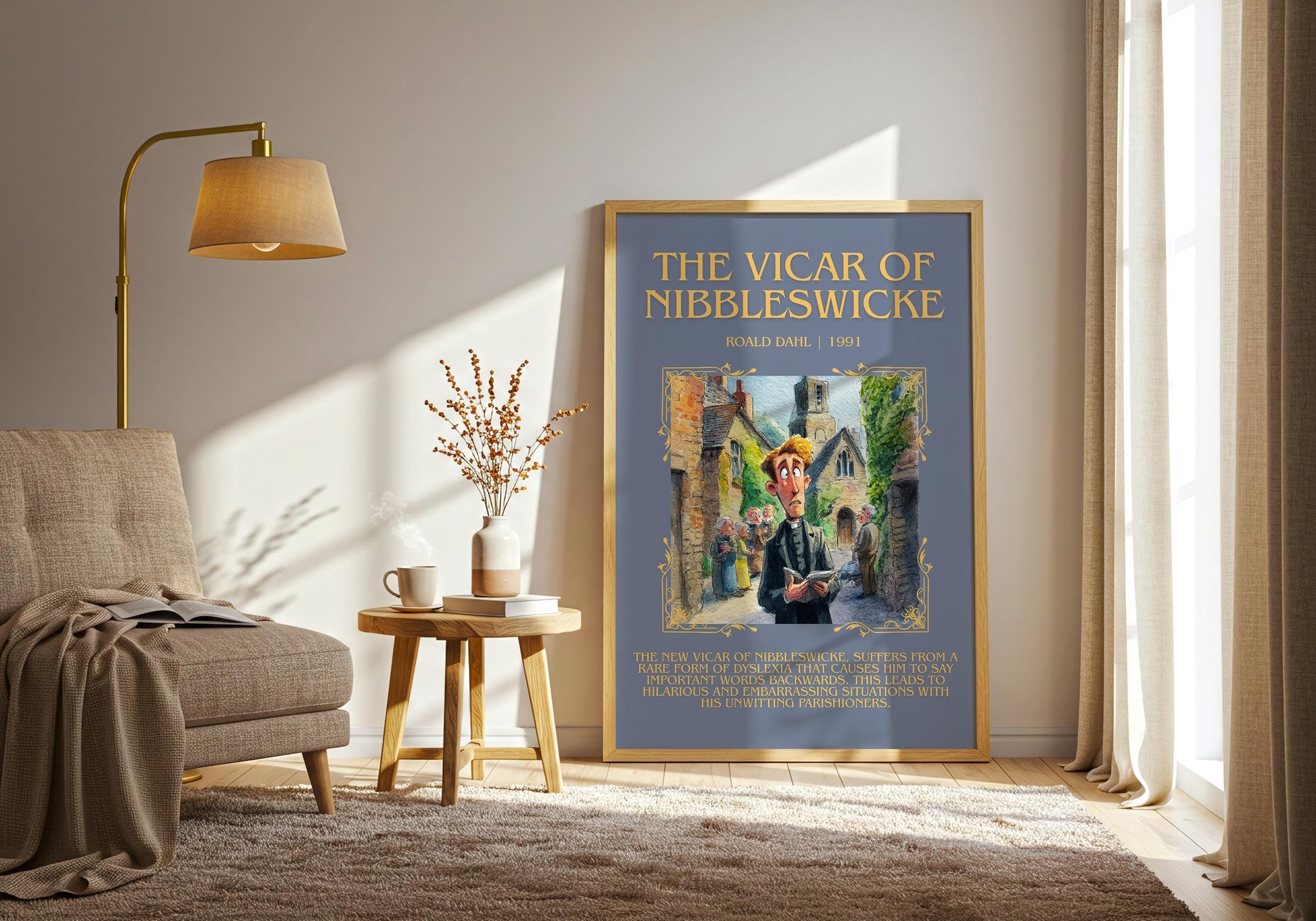 The Vicar Of Nibbleswicke by Roald Dahl | Descriptive Book Poster | Blurby