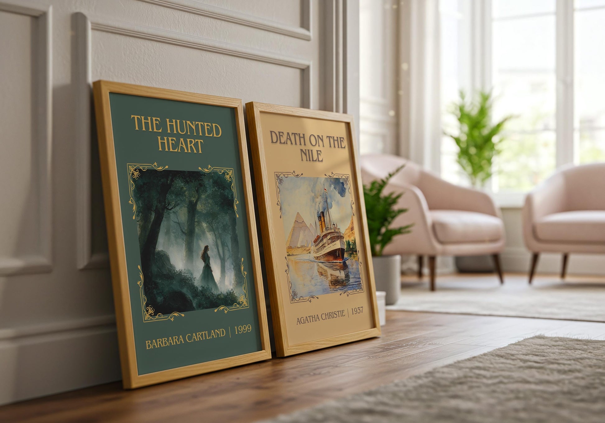 The Hunted Heart by Barbara Cartland | Descriptive Book Poster | Minimalist