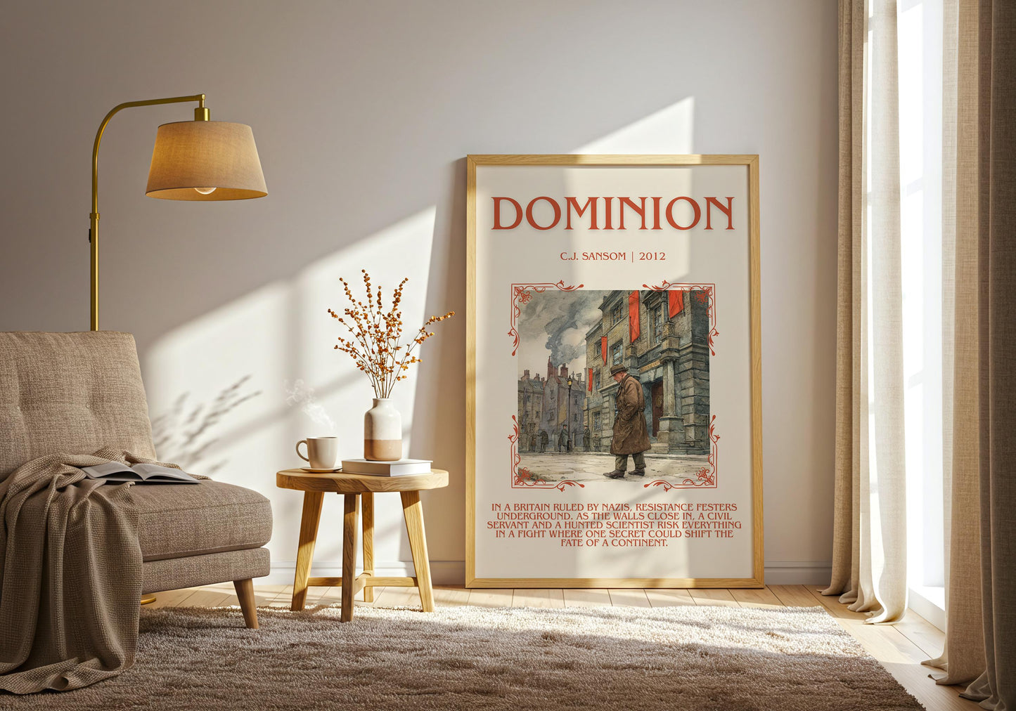 Dominion by C.J. Sansom | Descriptive Book Poster | Blurby