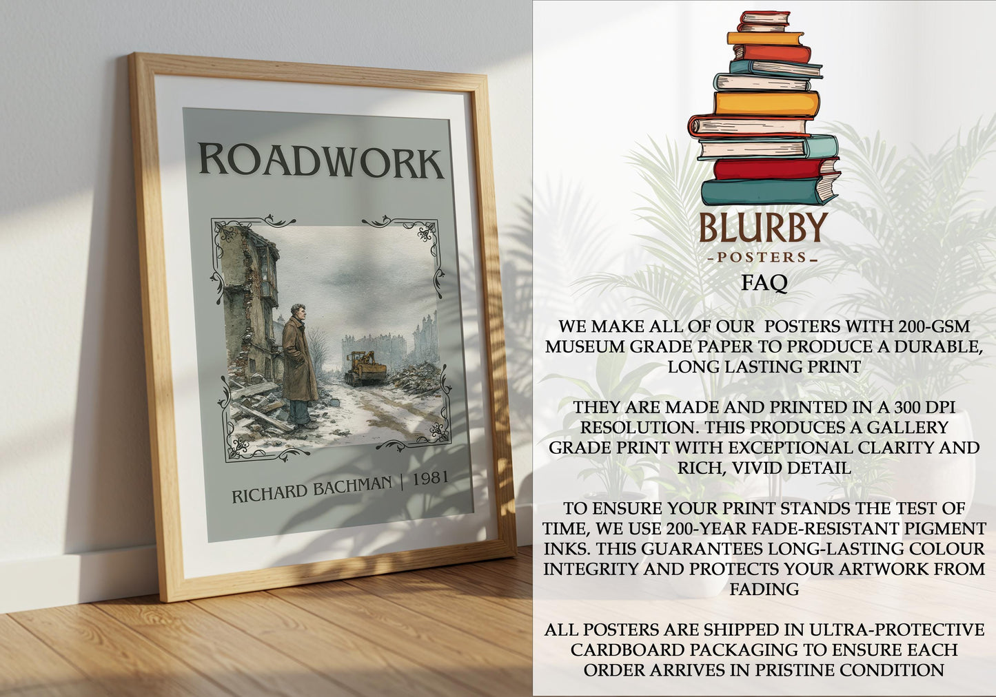 Roadwork by Richard Bachman | Descriptive Book Poster | Minimalist