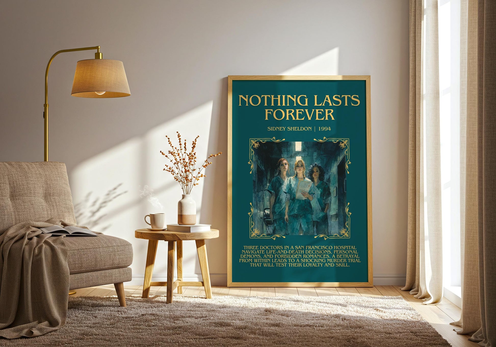 Nothing Lasts Forever by Sidney Sheldon | Descriptive Book Poster | Blurby