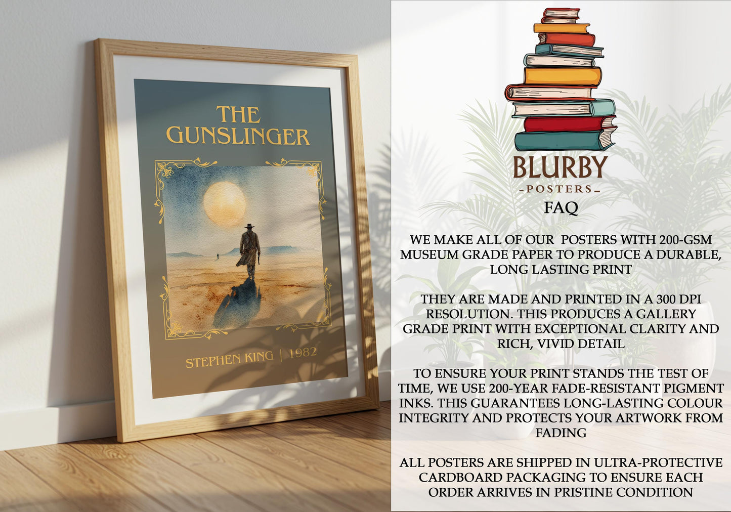 The Gunslinger by Stephen King | Descriptive Book Poster | Minimalist