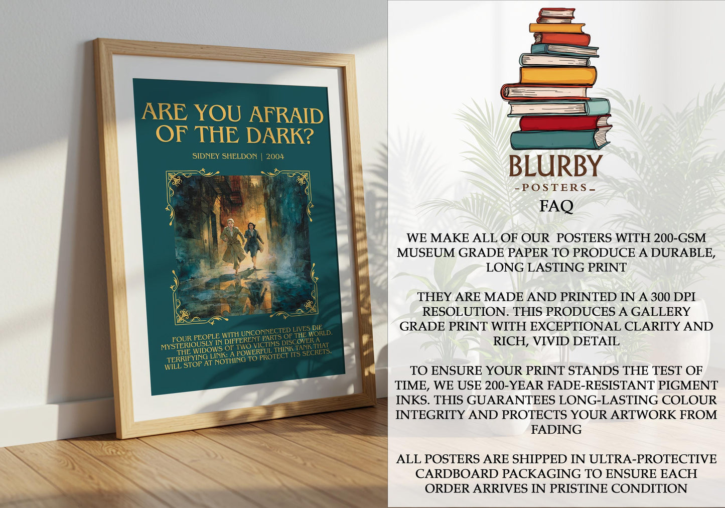 Are You Afraid Of The Dark? by Sidney Sheldon | Descriptive Book Poster | Blurby