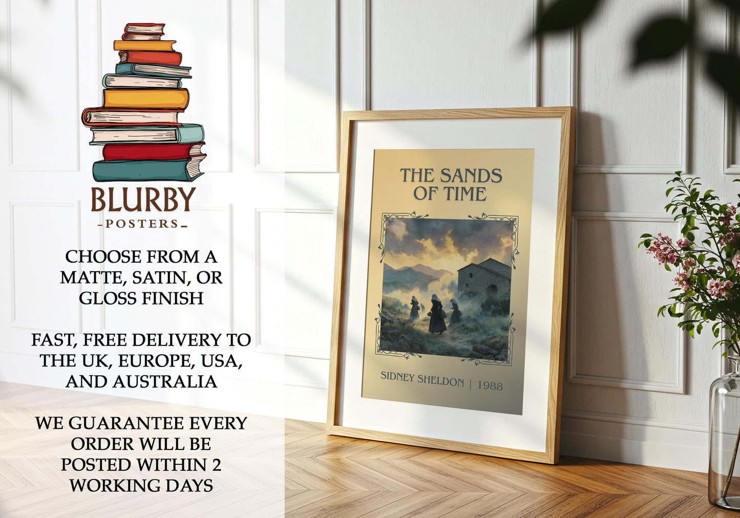 The Sands Of Time by Sidney Sheldon | Descriptive Book Poster | Minimalist