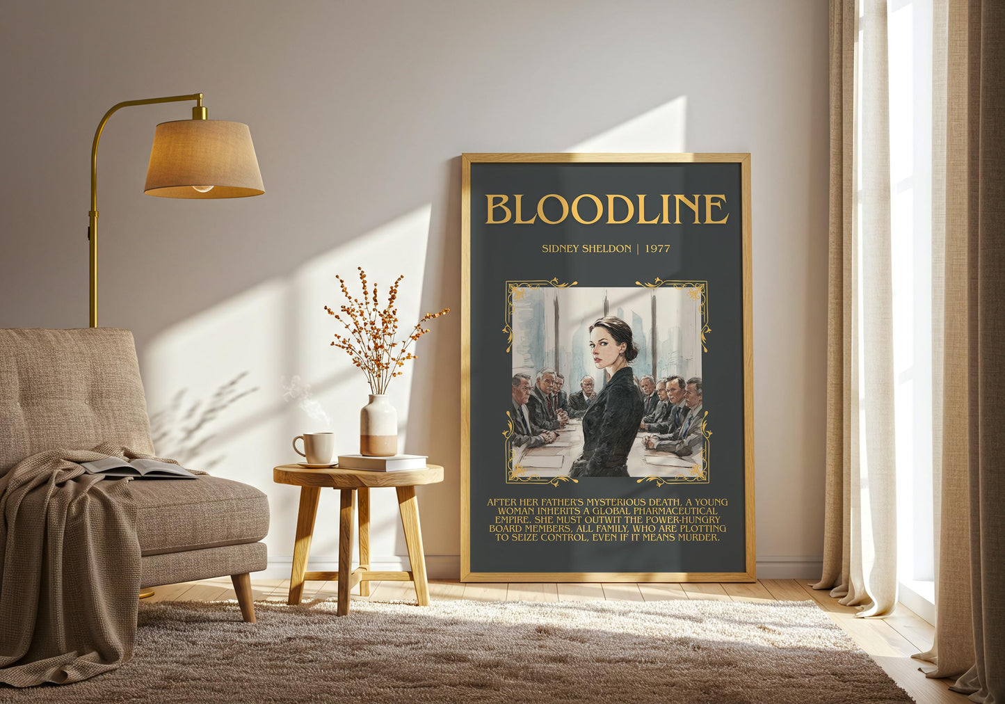 Bloodline by Sidney Sheldon | Descriptive Book Poster | Blurby