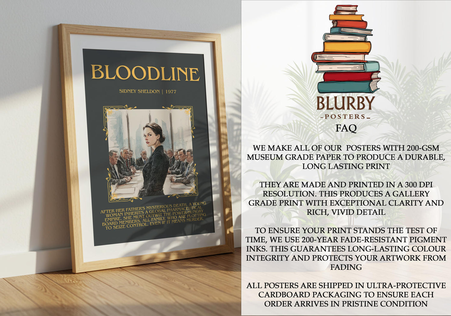 Bloodline by Sidney Sheldon | Descriptive Book Poster | Blurby