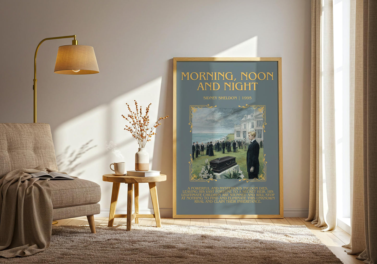 Morning,Noon and Night by Sidney Sheldon | Descriptive Book Poster | Blurby