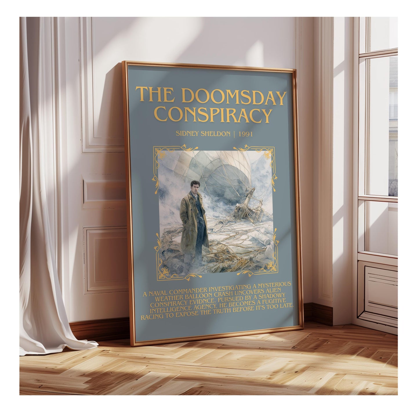 The Doomsday Conspiracy by Sidney Sheldon | Descriptive Book Poster | Blurby