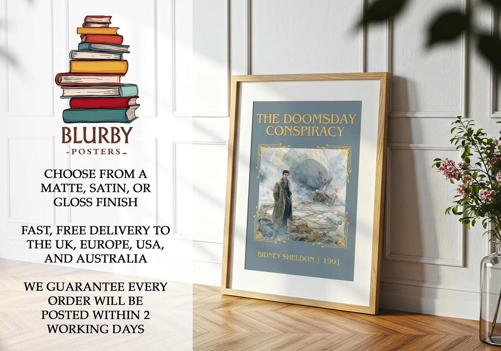 The Doomsday Conspiracy by Sidney Sheldon | Descriptive Book Poster | Minimalist