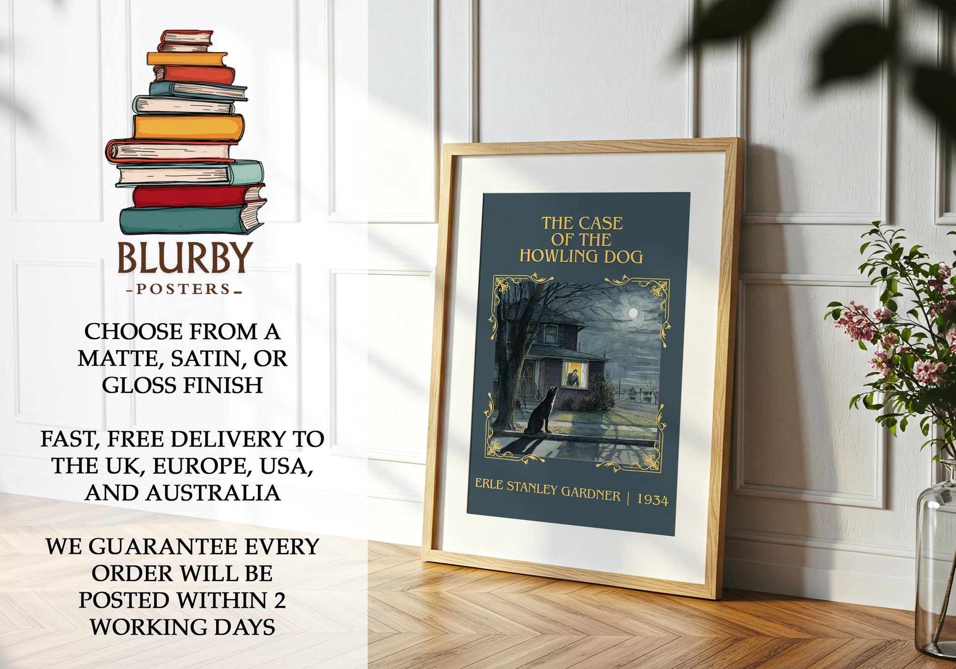 The Case Of The Howling Dog by Erle Stanley Gardner | Descriptive Book Poster | Minimalist