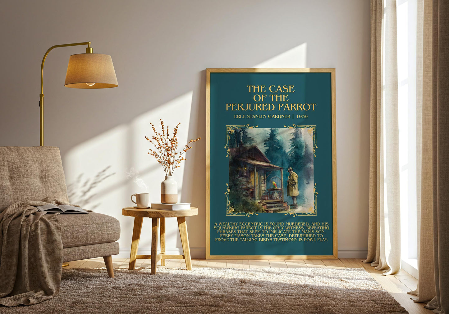 The Case Of The Perjured Parrot by Erle Stanley Gardner | Descriptive Book Poster | Blurby