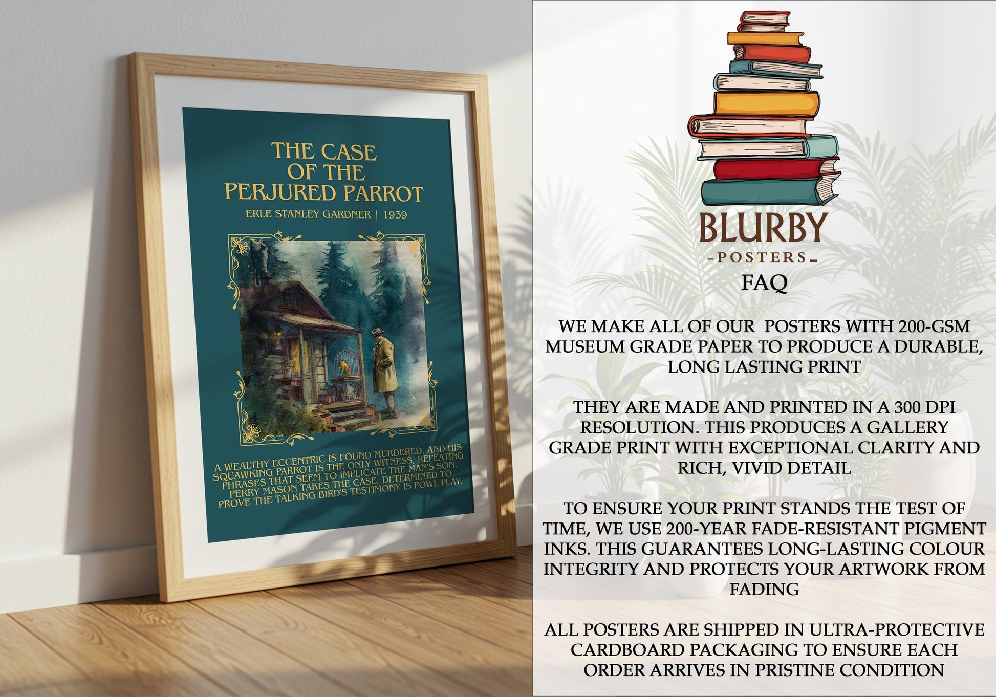 The Case Of The Perjured Parrot by Erle Stanley Gardner | Descriptive Book Poster | Blurby