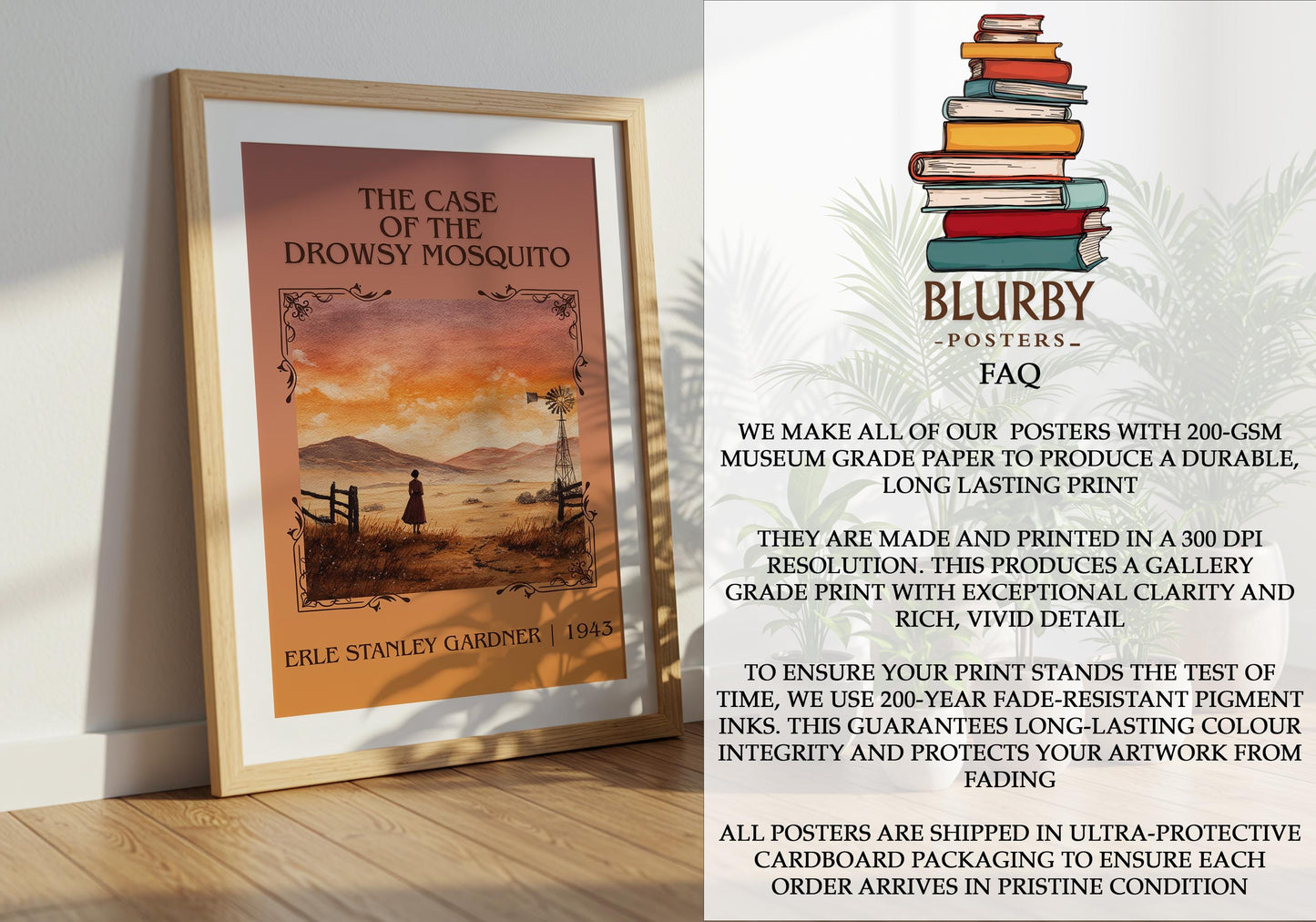 The Case Of The Drowsy Mosquito by Erle Stanley Gardner | Descriptive Book Poster | Minimalist