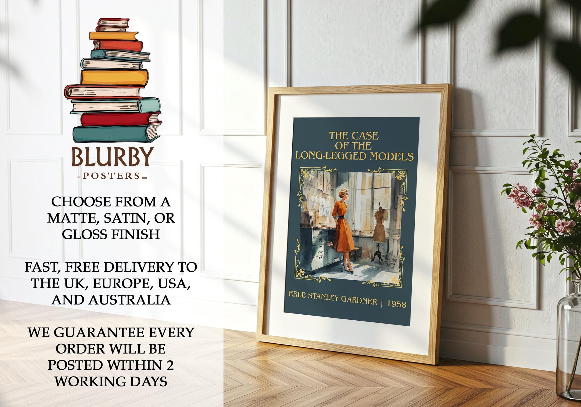 The Case Of The Long-legged Model by Erle Stanley Gardner | Descriptive Book Poster | Minimalist