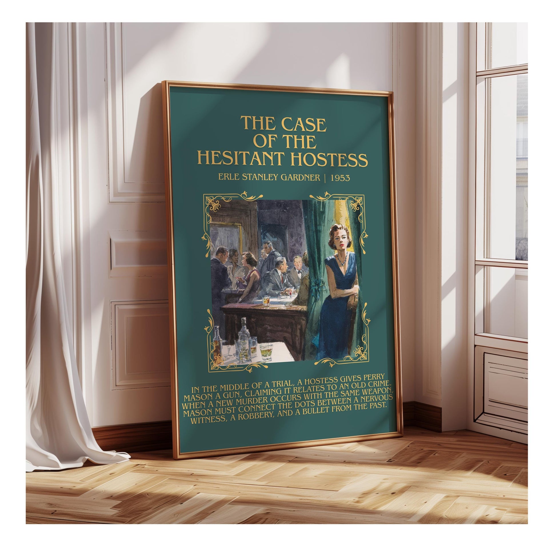 The Case Of The Hesitant Hostess by Erle Stanley Gardner | Descriptive Book Poster | Blurby