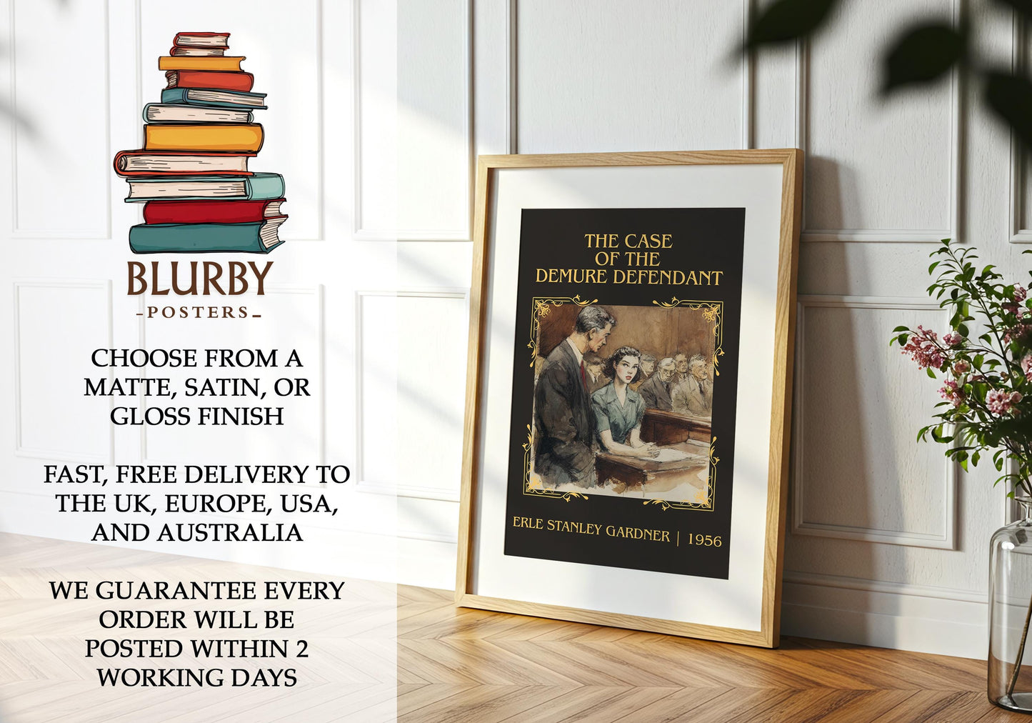 The Case Of The Demure Defendant by Erle Stanley Gardner | Descriptive Book Poster | Minimalist