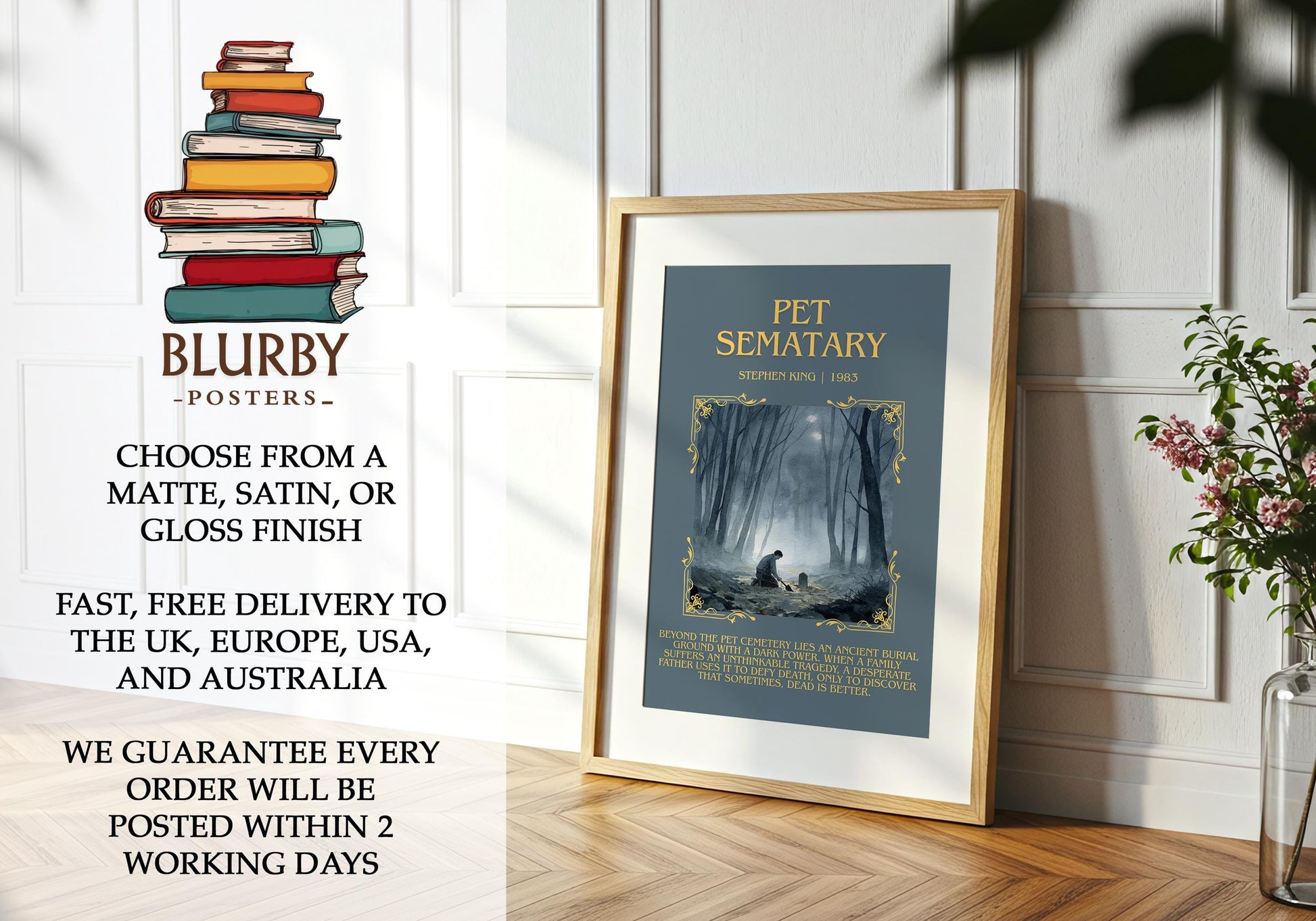 Pet Sematary by Stephen King | Descriptive Book Poster | Blurby