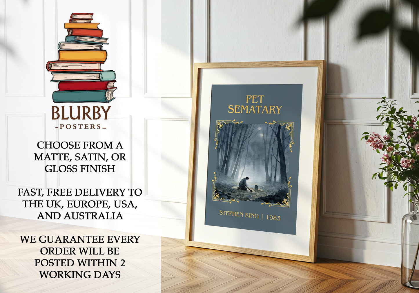 Pet Sematary by Stephen King | Descriptive Book Poster | Minimalist