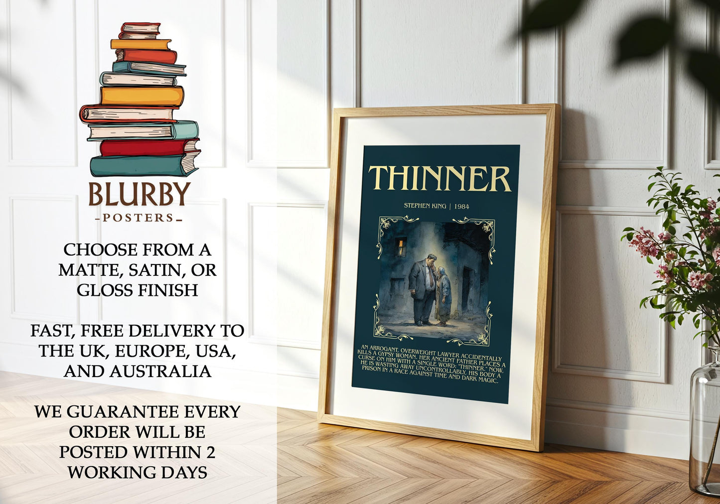 Thinner by Stephen King | Descriptive Book Poster | Blurby