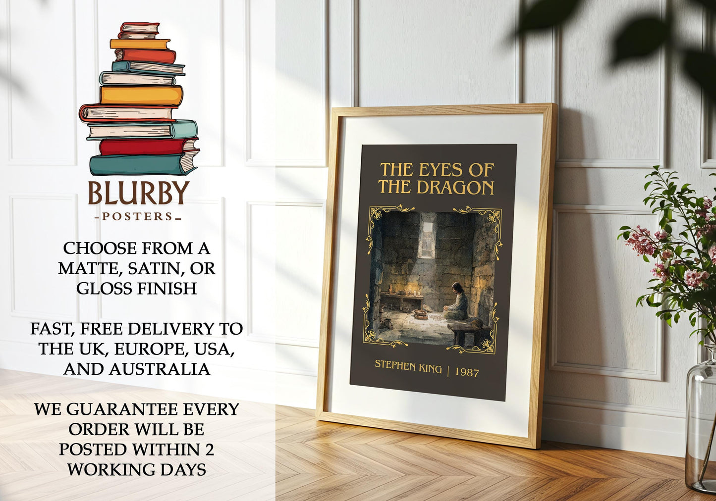 The Eyes Of The Dragon book poster packaging – museum-quality print rolled in protective tube