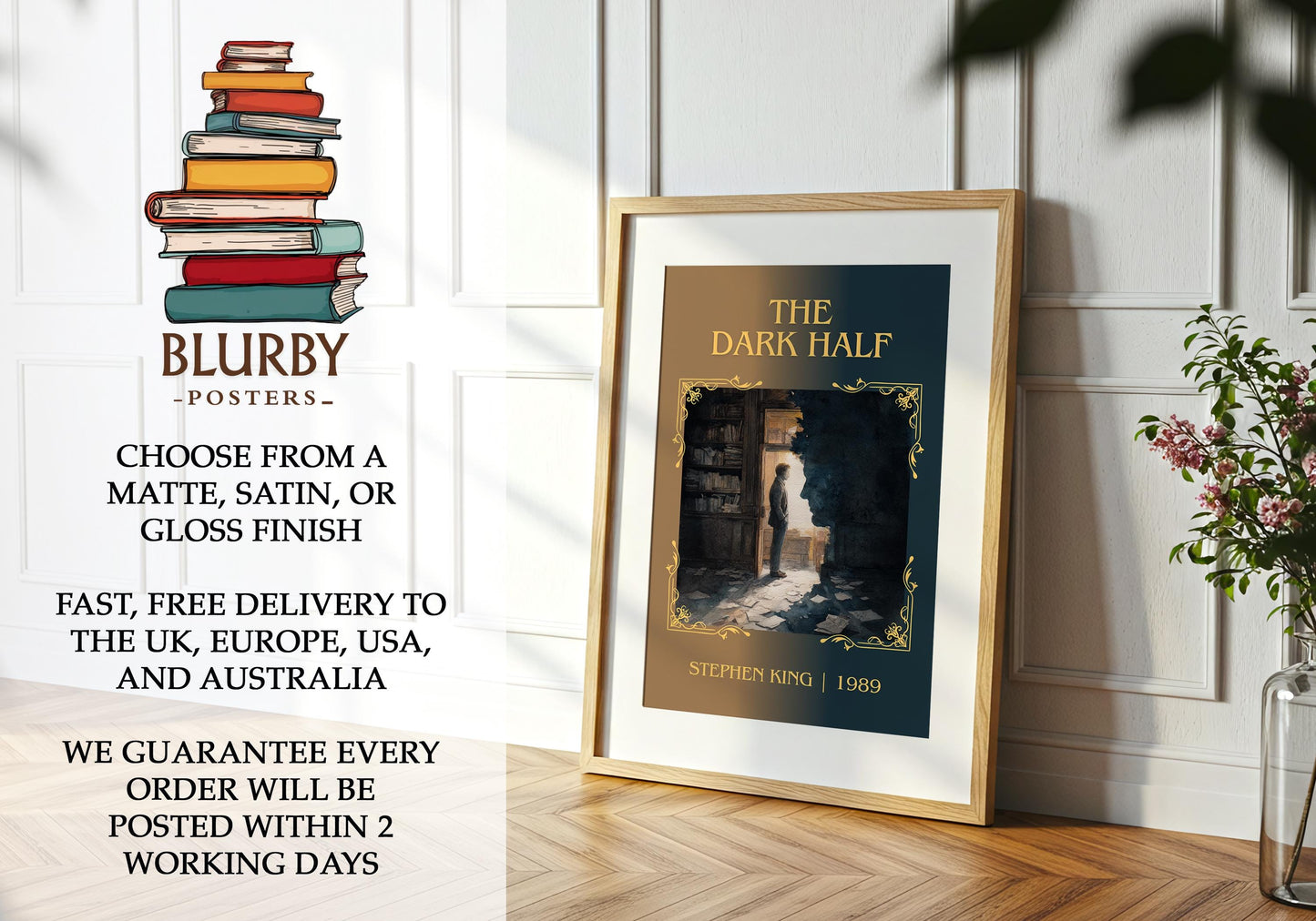 The Dark Half by Stephen King | Descriptive Book Poster | Minimalist