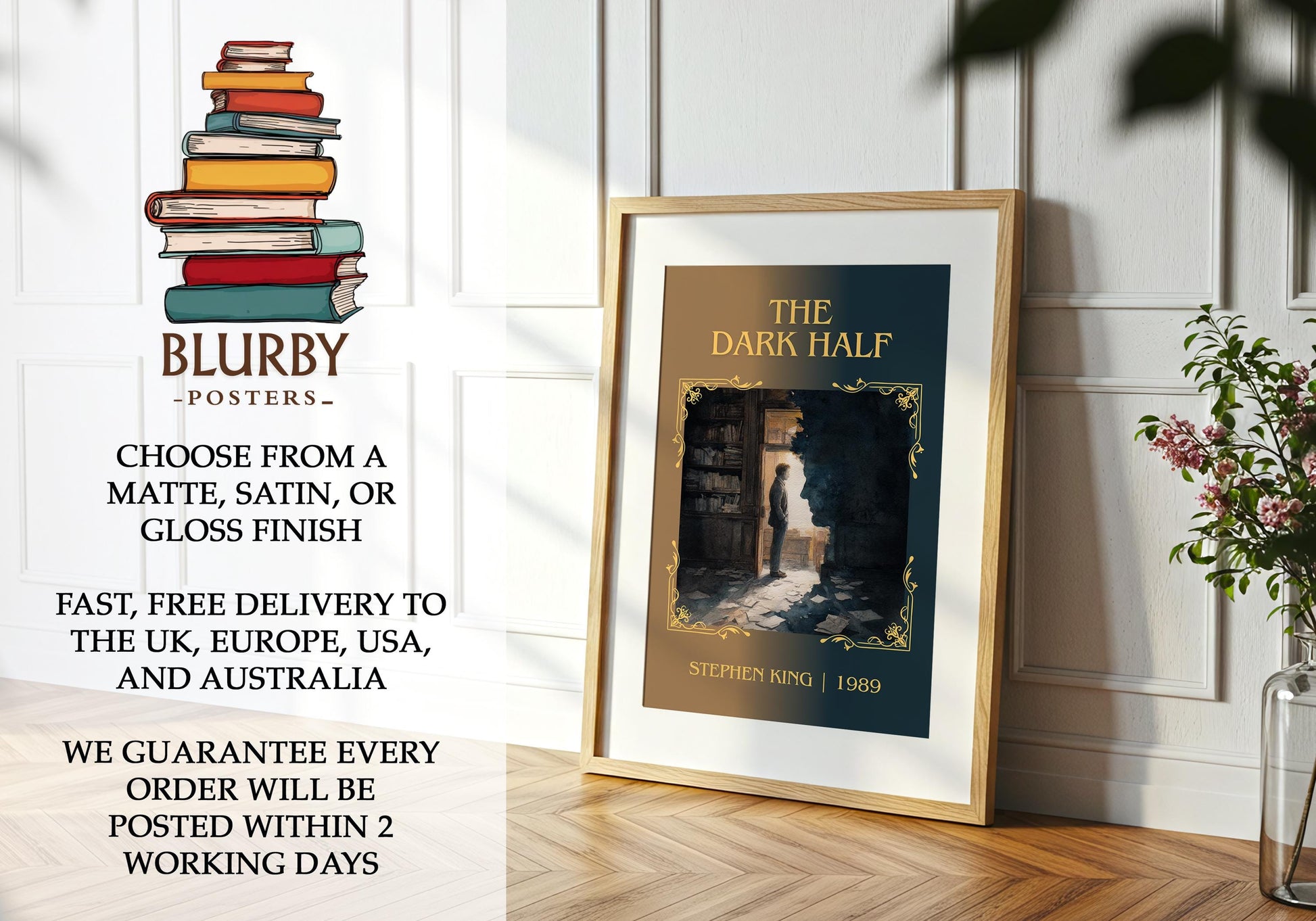 The Dark Half by Stephen King | Descriptive Book Poster | Minimalist