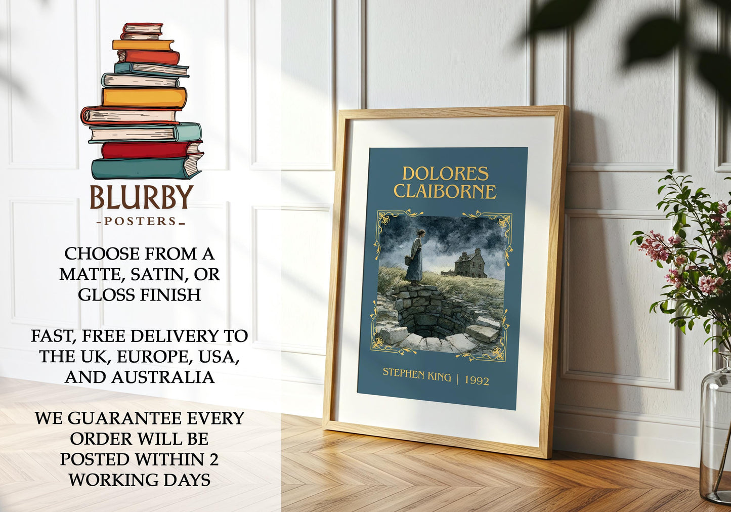 Dolores Claiborne book poster packaging – museum-quality print rolled in protective tube