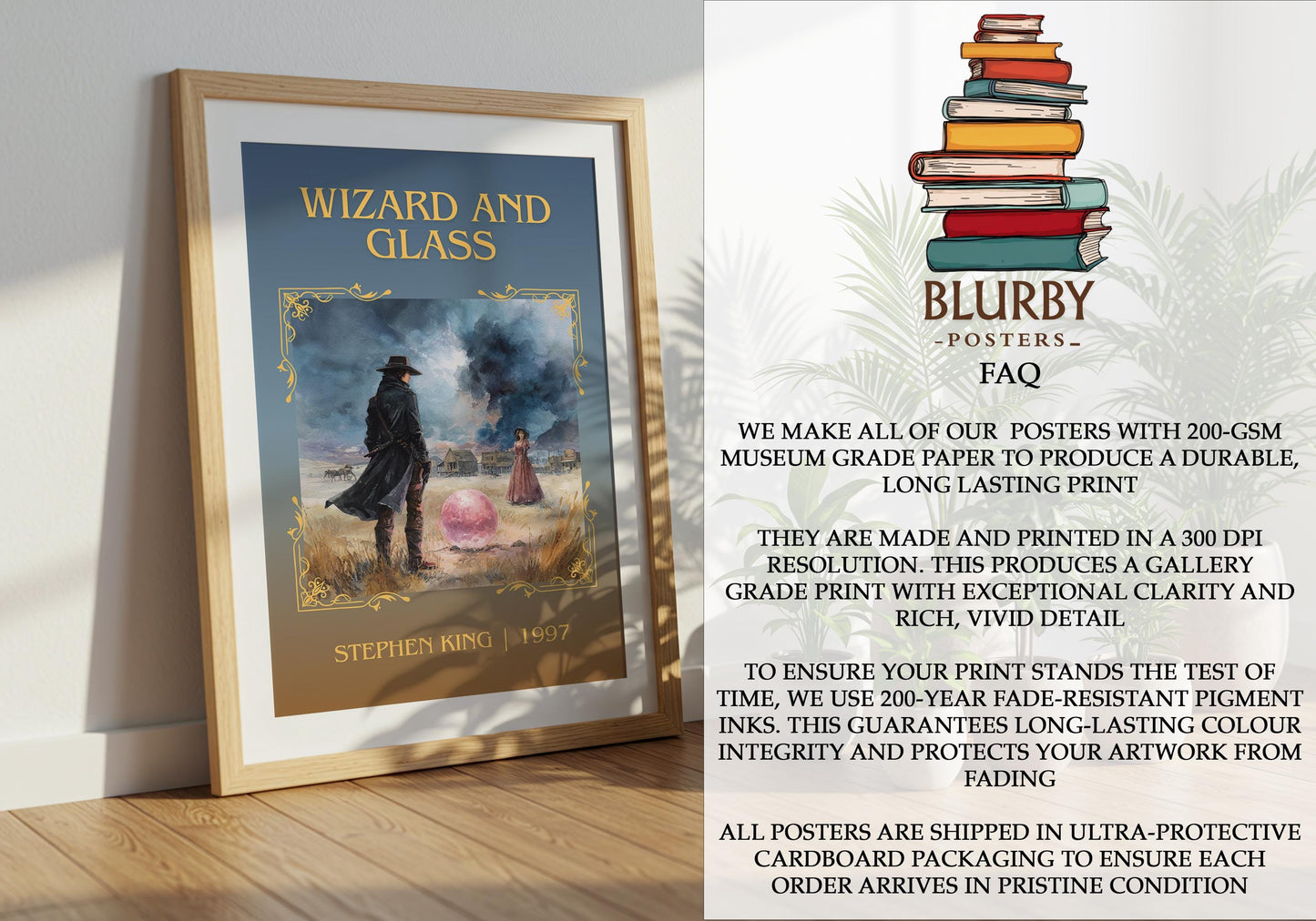 Wizard and Glass by Stephen King | Descriptive Book Poster | Minimalist