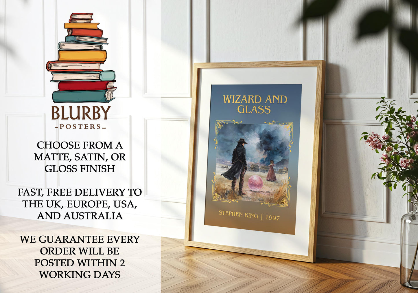 Wizard and Glass book poster packaging – museum-quality print rolled in protective tube