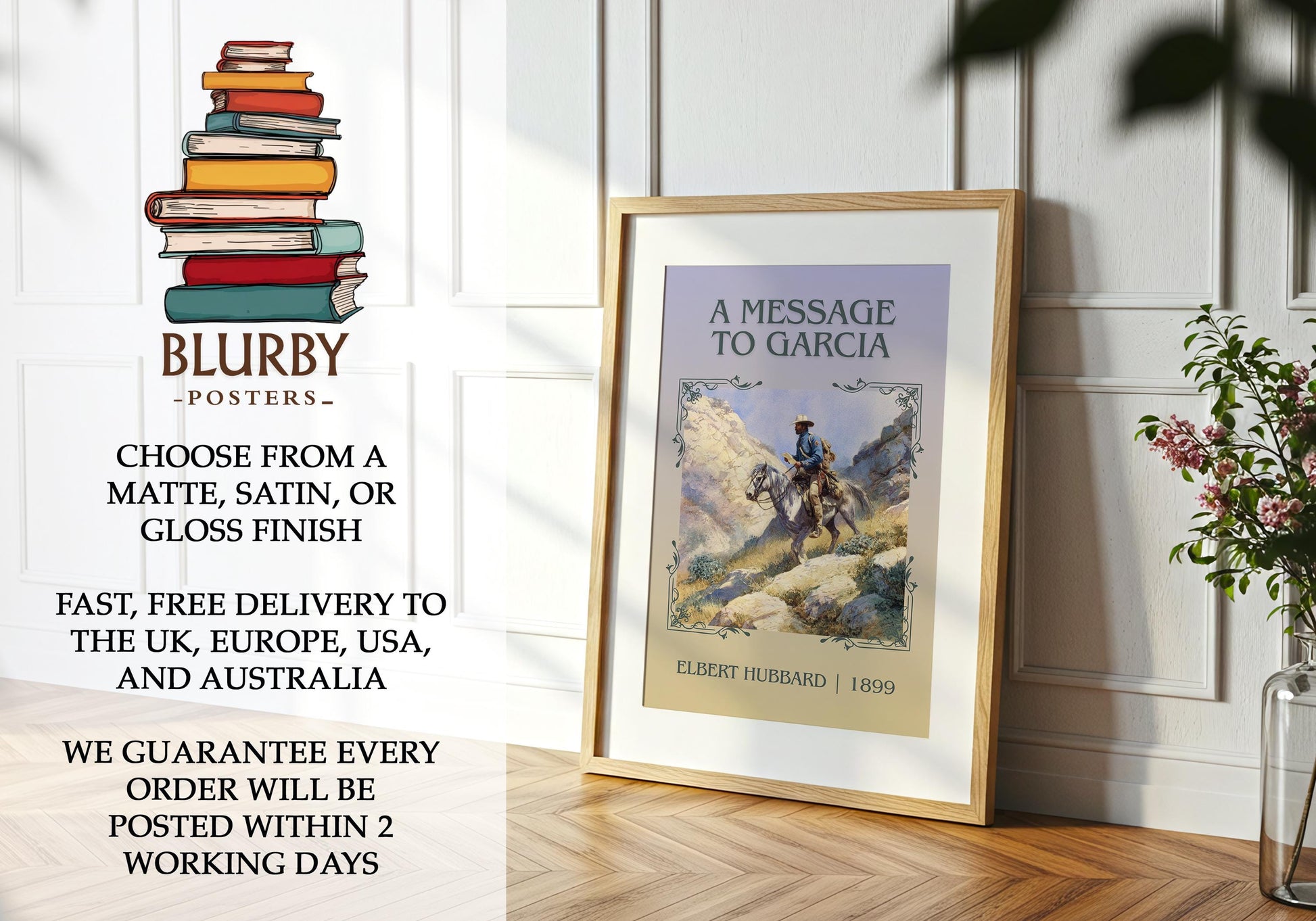 A Message To Garcia by Elbert Hubbard | Descriptive Book Poster | Minimalist