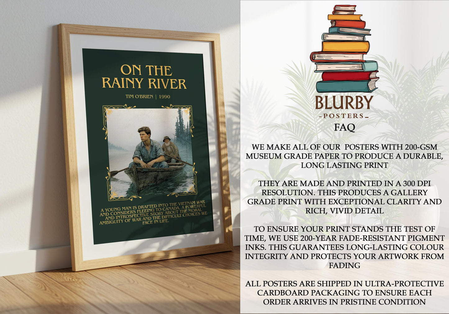 On The Rainy River by Tim O'Brien | Descriptive Book Poster | Blurby