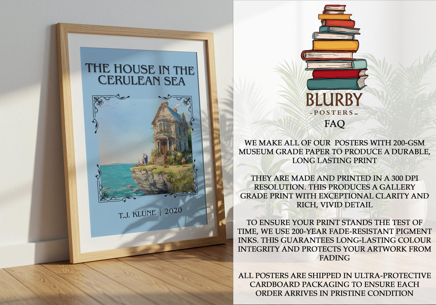 The House In The Cerulean Sea by T.J. Klune | Descriptive Book Poster | Minimalist