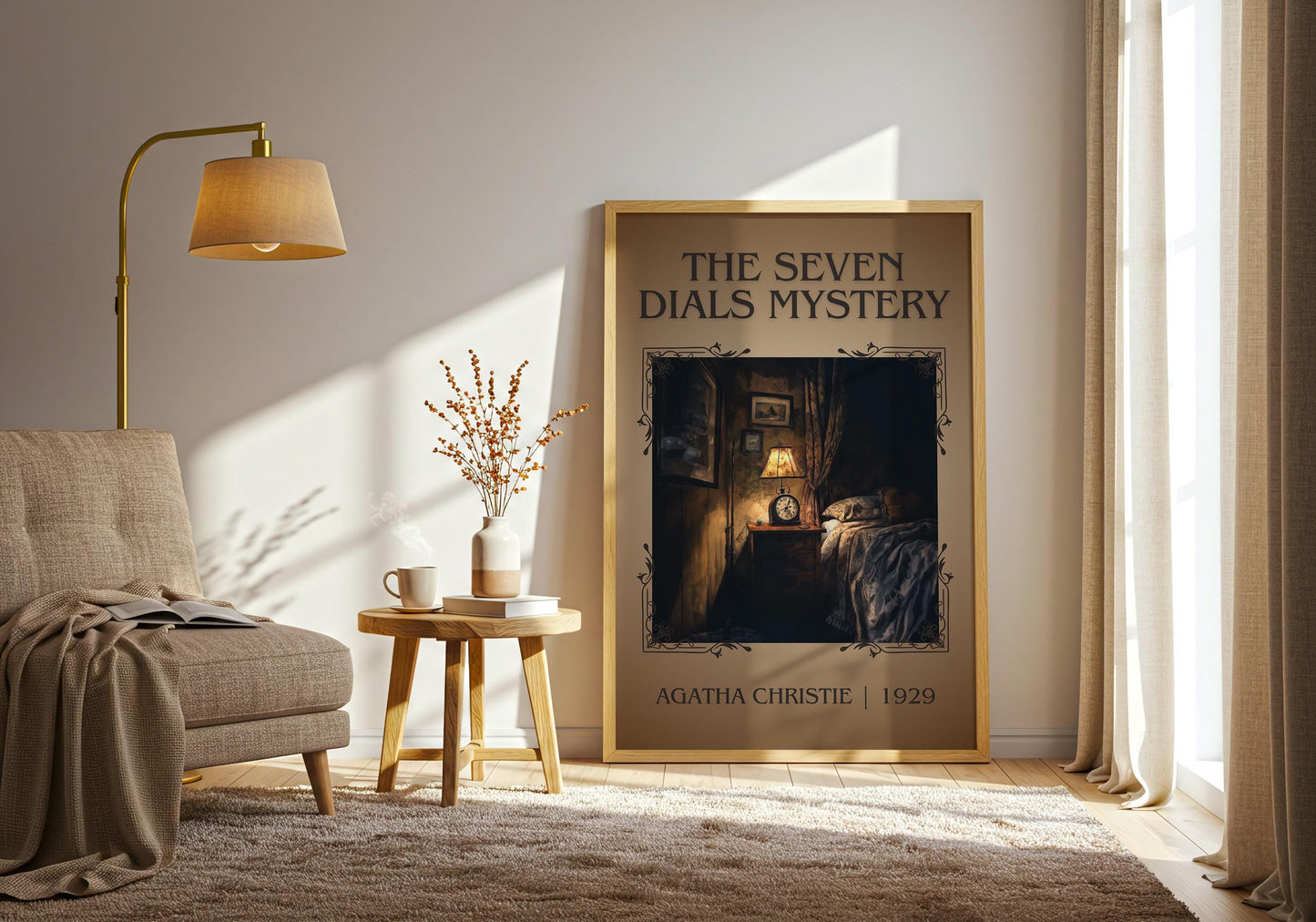 The Seven Dials Mystery by Agatha Christie | Descriptive Book Poster | Minimalist