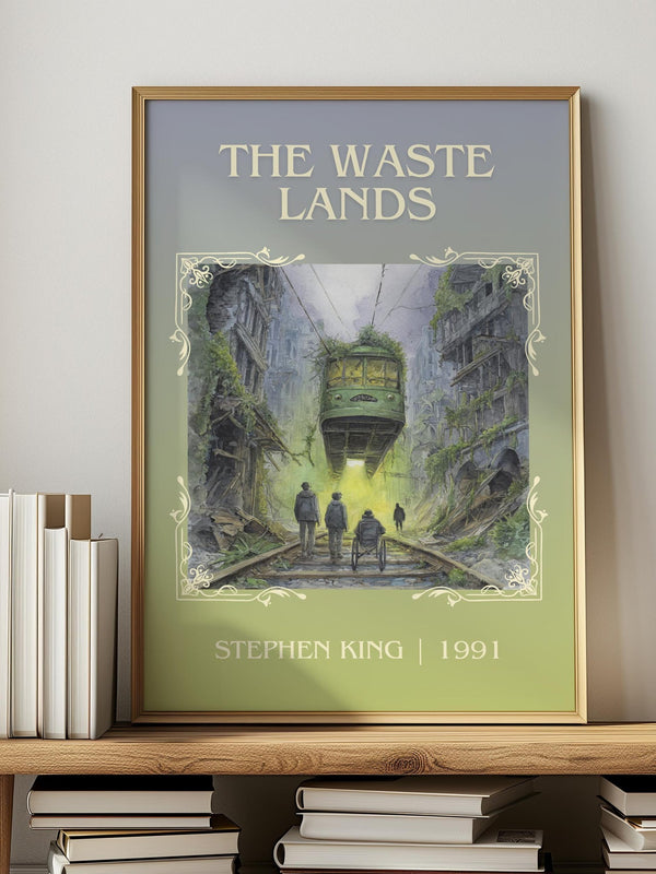 The waste lands classic book art print in frame leaning in hallway – fantasy wall art