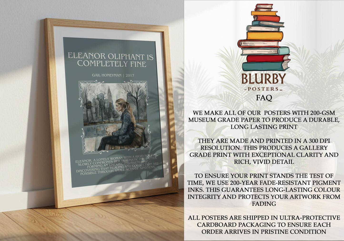 Eleanor Oliphant Is Completely Fine by Gail Honeyman | Descriptive Book Poster | Blurby