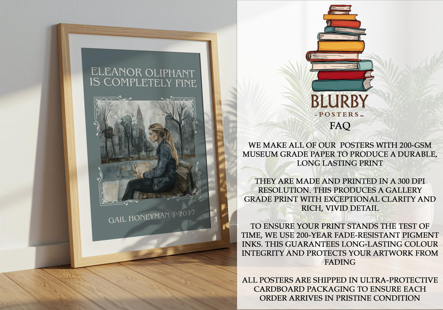 Eleanor Oliphant Is Completely Fine by Gail Honeyman | Descriptive Book Poster | Minimalist